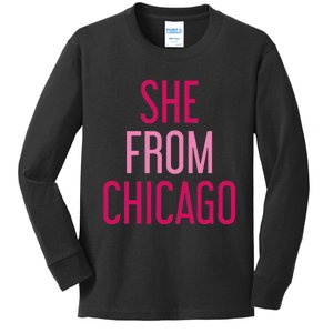 She From Chicago Women Apparel Kids Long Sleeve Shirt