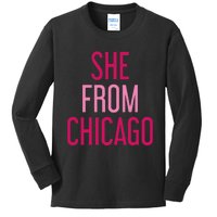 She From Chicago Women Apparel Kids Long Sleeve Shirt