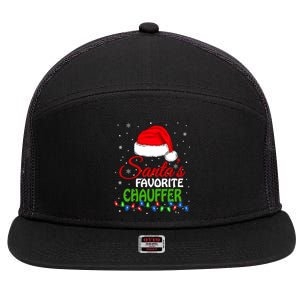 SantaS Favorite Chauffer Santa Hat Lights. Funny Christmas 7 Panel Mesh Trucker Snapback Hat