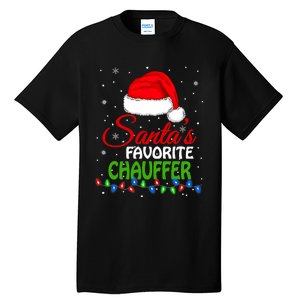 SantaS Favorite Chauffer Santa Hat Lights. Funny Christmas Tall T-Shirt