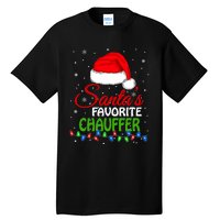 SantaS Favorite Chauffer Santa Hat Lights. Funny Christmas Tall T-Shirt