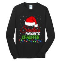 SantaS Favorite Chauffer Santa Hat Lights. Funny Christmas Tall Long Sleeve T-Shirt