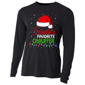 SantaS Favorite Chauffer Santa Hat Lights. Funny Christmas Cooling Performance Long Sleeve Crew