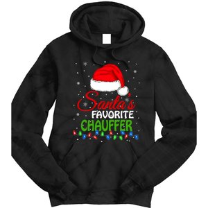 SantaS Favorite Chauffer Santa Hat Lights. Funny Christmas Tie Dye Hoodie