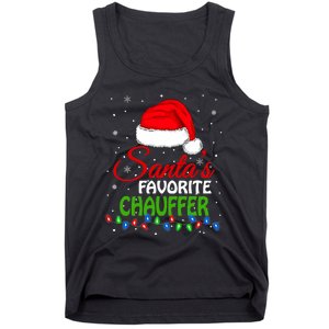 SantaS Favorite Chauffer Santa Hat Lights. Funny Christmas Tank Top