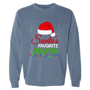 SantaS Favorite Chauffer Santa Hat Lights. Funny Christmas Garment-Dyed Sweatshirt