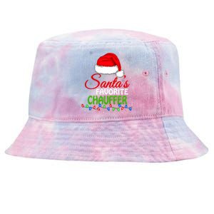 SantaS Favorite Chauffer Santa Hat Lights. Funny Christmas Tie-Dyed Bucket Hat