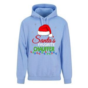 SantaS Favorite Chauffer Santa Hat Lights. Funny Christmas Unisex Surf Hoodie