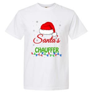 SantaS Favorite Chauffer Santa Hat Lights. Funny Christmas Garment-Dyed Heavyweight T-Shirt