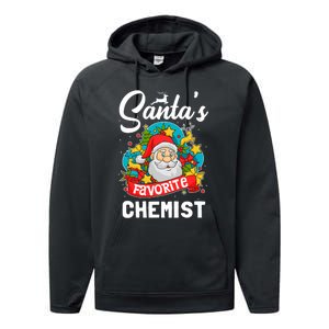 SantaS Favorite Chemist Xmas Light Santa Hat Christmas Performance Fleece Hoodie