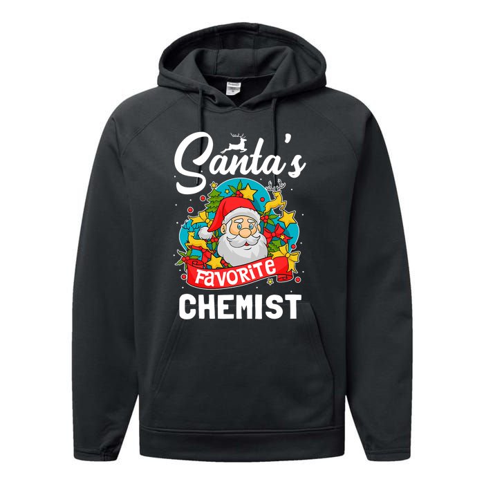 SantaS Favorite Chemist Xmas Light Santa Hat Christmas Performance Fleece Hoodie