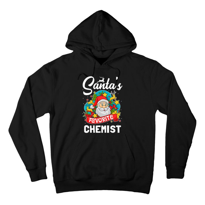 SantaS Favorite Chemist Xmas Light Santa Hat Christmas Hoodie