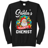 SantaS Favorite Chemist Xmas Light Santa Hat Christmas Sweatshirt