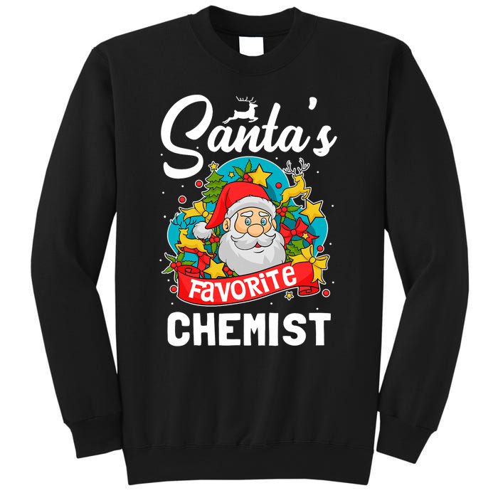 SantaS Favorite Chemist Xmas Light Santa Hat Christmas Sweatshirt