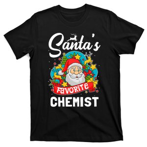 SantaS Favorite Chemist Xmas Light Santa Hat Christmas T-Shirt