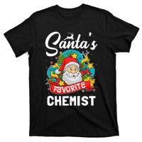 SantaS Favorite Chemist Xmas Light Santa Hat Christmas T-Shirt