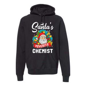 SantaS Favorite Chemist Xmas Light Santa Hat Christmas Premium Hoodie