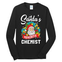 SantaS Favorite Chemist Xmas Light Santa Hat Christmas Tall Long Sleeve T-Shirt