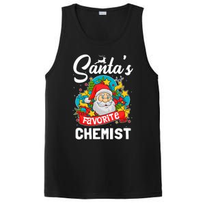 SantaS Favorite Chemist Xmas Light Santa Hat Christmas PosiCharge Competitor Tank