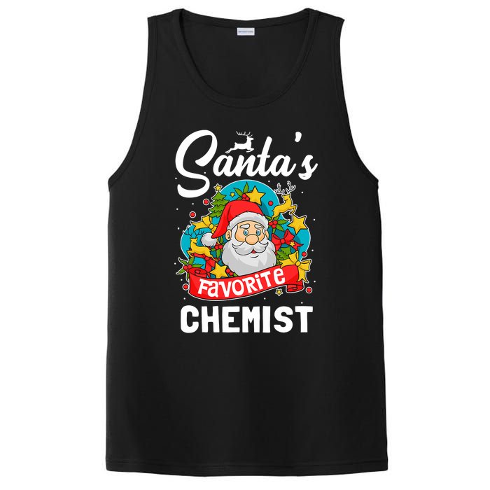 SantaS Favorite Chemist Xmas Light Santa Hat Christmas PosiCharge Competitor Tank