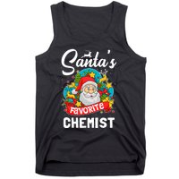 SantaS Favorite Chemist Xmas Light Santa Hat Christmas Tank Top