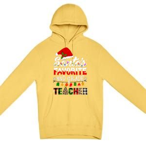 Santas Favorite Christmas 2nd Grade Teacher Xmas Gift Premium Pullover Hoodie