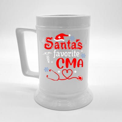 SantaS Favorite Cma Stethoscope Christmas Santa Hat Xmas Beer Stein