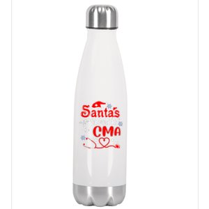 SantaS Favorite Cma Stethoscope Christmas Santa Hat Xmas Stainless Steel Insulated Water Bottle