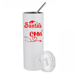 SantaS Favorite Cma Stethoscope Christmas Santa Hat Xmas Stainless Steel Tumbler