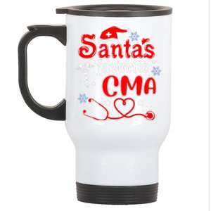 SantaS Favorite Cma Stethoscope Christmas Santa Hat Xmas Stainless Steel Travel Mug