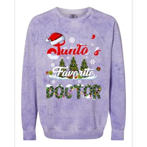 SantaS Favorite Doctor Family Matching Group Christmas Gift Colorblast Crewneck Sweatshirt