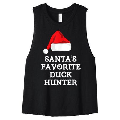 SantaS Favorite Duck Hunter Gift Christmas Funny Hunting Women's Racerback Cropped Tank