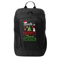 Santas Favorite Dance Teacher Funny Christmas Tree Santa Hat City Backpack