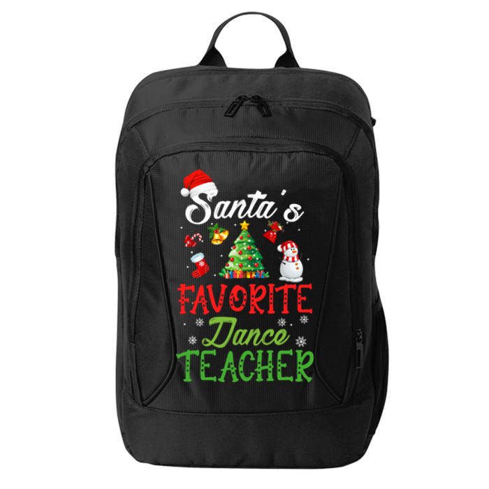 Santas Favorite Dance Teacher Funny Christmas Tree Santa Hat City Backpack