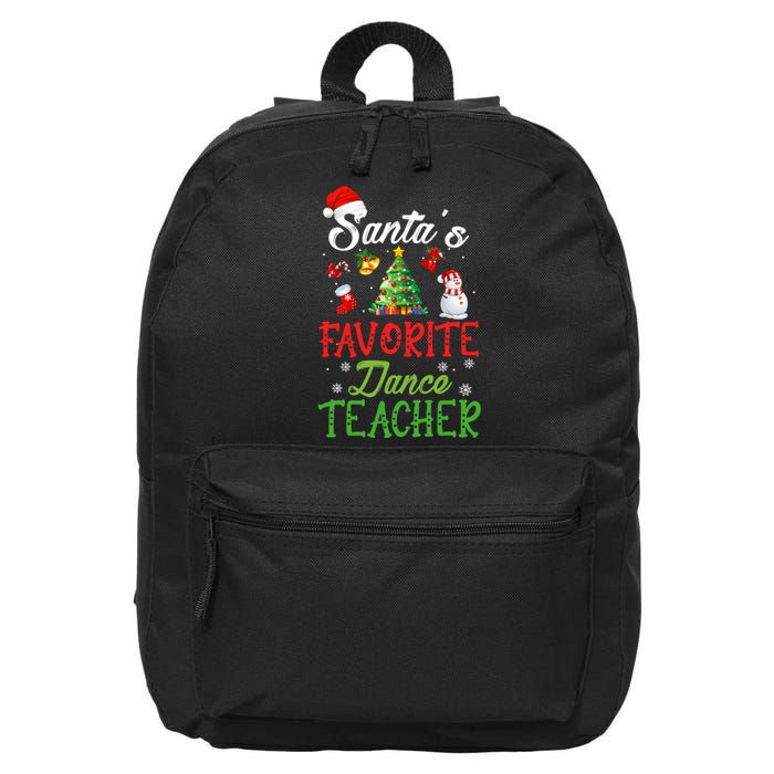 Santas Favorite Dance Teacher Funny Christmas Tree Santa Hat 16 in Basic Backpack