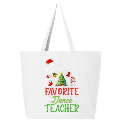 Santas Favorite Dance Teacher Funny Christmas Tree Santa Hat 25L Jumbo Tote