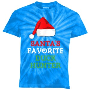 SantaS Favorite Duck Hunter Gift Christmas Funny Hunting Kids Tie-Dye T-Shirt