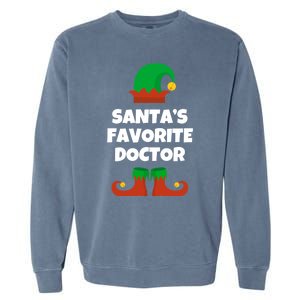 SantaS Favorite Doctor Funny Christmas Hat Md Gift Garment-Dyed Sweatshirt