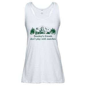 Smokey's Friends Don't Play With Matches Funny Saying Ladies Essential Flowy Tank