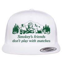 Smokey's Friends Don't Play With Matches Funny Saying Flat Bill Trucker Hat