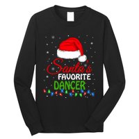 SantaS Favorite Dancer Santa Hat Lights. Funny Christmas Long Sleeve Shirt