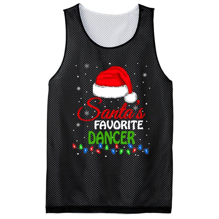 SantaS Favorite Dancer Santa Hat Lights. Funny Christmas Mesh Reversible Basketball Jersey Tank