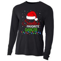 SantaS Favorite Dancer Santa Hat Lights. Funny Christmas Cooling Performance Long Sleeve Crew