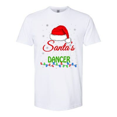 SantaS Favorite Dancer Santa Hat Lights. Funny Christmas Softstyle CVC T-Shirt