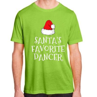 SantaS Favorite Dancer Christmas Hat Funny Dancing Dance Adult ChromaSoft Performance T-Shirt