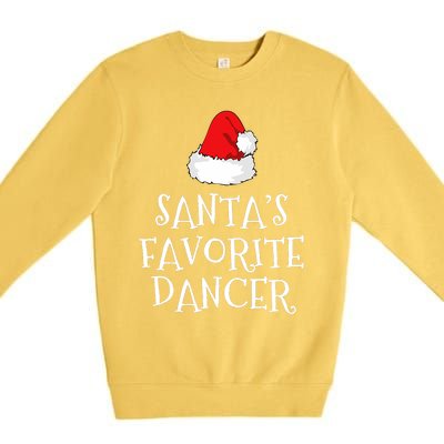 SantaS Favorite Dancer Christmas Hat Funny Dancing Dance Premium Crewneck Sweatshirt