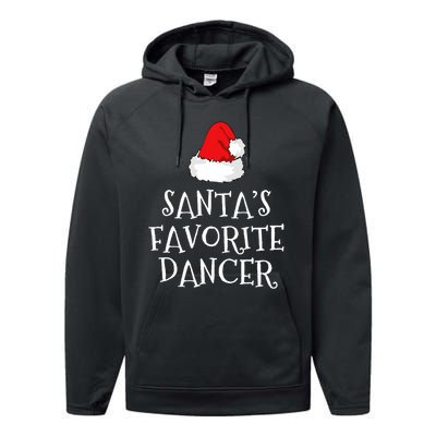 SantaS Favorite Dancer Christmas Hat Funny Dancing Dance Performance Fleece Hoodie