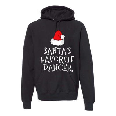 SantaS Favorite Dancer Christmas Hat Funny Dancing Dance Premium Hoodie