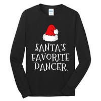 SantaS Favorite Dancer Christmas Hat Funny Dancing Dance Tall Long Sleeve T-Shirt