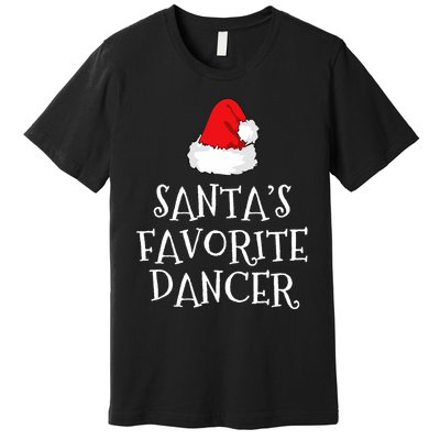 SantaS Favorite Dancer Christmas Hat Funny Dancing Dance Premium T-Shirt